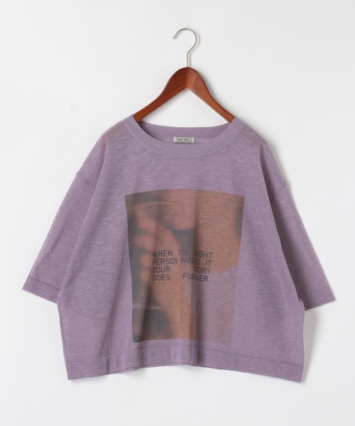 niko and...（ニコアンド）の「[MODE NORM CORE] シアーグラフィックニットプルオーバー（Tシャツ/カットソー・レディース・ラベンダー/グレー/オフホワイト・FREE）」の18枚目の写真