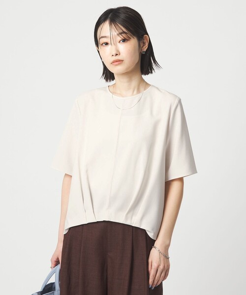 green label relaxing(グリーンレーベルリラクシング)の「ライン TEE ブラウス(シャツ/ブラウス・レディース・オフホワイト/イエロー/ネイビー・FREE)」の6枚目の写真