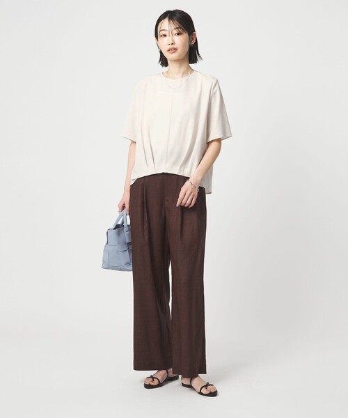 green label relaxing(グリーンレーベルリラクシング)の「ライン TEE ブラウス(シャツ/ブラウス・レディース・オフホワイト/イエロー/ネイビー・FREE)」の7枚目の写真