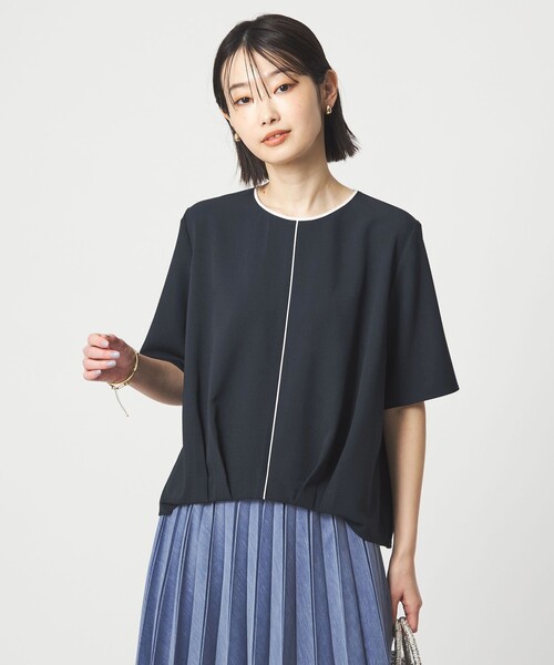green label relaxing(グリーンレーベルリラクシング)の「ライン TEE ブラウス(シャツ/ブラウス・レディース・オフホワイト/イエロー/ネイビー・FREE)」の9枚目の写真