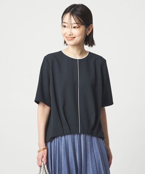 green label relaxing(グリーンレーベルリラクシング)の「ライン TEE ブラウス(シャツ/ブラウス・レディース・オフホワイト/イエロー/ネイビー・FREE)」の10枚目の写真