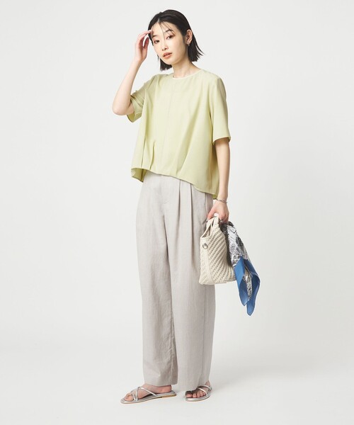 green label relaxing(グリーンレーベルリラクシング)の「ライン TEE ブラウス(シャツ/ブラウス・レディース・オフホワイト/イエロー/ネイビー・FREE)」の16枚目の写真