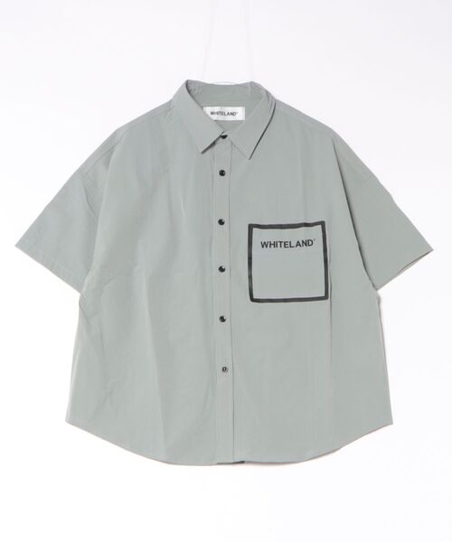 WHITELAND（ホワイトランド）の「【WEB&DEPOT限定】WHITELAND/ホワイトランド/LOGO P-TECK S/S SHIRTS（シャツ/ブラウス・レディース・ブラック/グレー・L/M）」の2枚目の写真