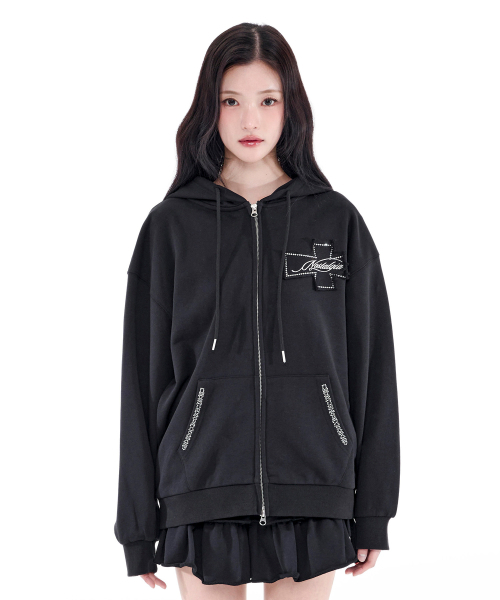 ALKI ALKA(アルキアルカ)の「Nostalgia Hoodie Zip-Up (Black)(パーカー・レディース・ブラック・LARGE/MEDIUM)」の3枚目の写真