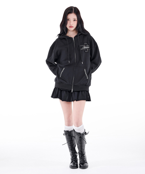 ALKI ALKA(アルキアルカ)の「Nostalgia Hoodie Zip-Up (Black)(パーカー・レディース・ブラック・LARGE/MEDIUM)」の5枚目の写真