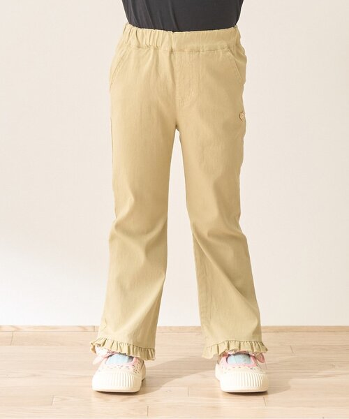 セール】【ともパン】のーびのびストレッチ裾フリルフレアパンツ