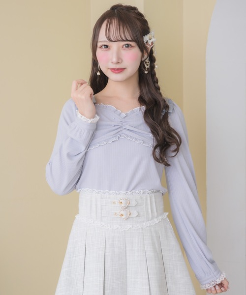 ROJITA（ロジータ）の「リボンテレコトップス（Tシャツ/カットソー・レディース・ホワイト/ブラック/ブルー・FREE）」の4枚目の写真