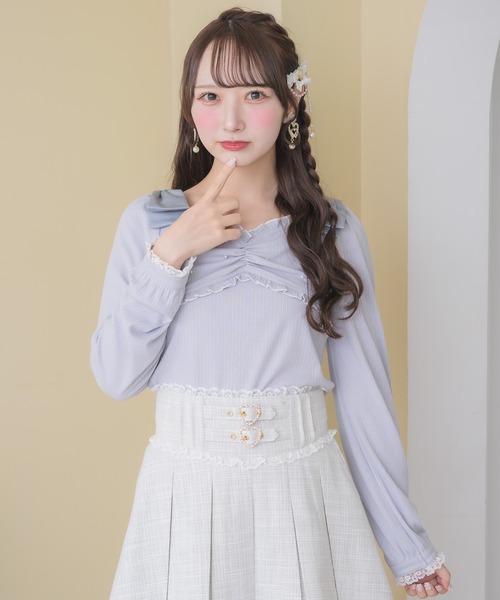 ROJITA（ロジータ）の「リボンテレコトップス（Tシャツ/カットソー・レディース・ホワイト/ブラック/ブルー・FREE）」の5枚目の写真