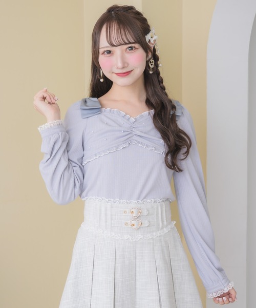 ROJITA（ロジータ）の「リボンテレコトップス（Tシャツ/カットソー・レディース・ホワイト/ブラック/ブルー・FREE）」の6枚目の写真