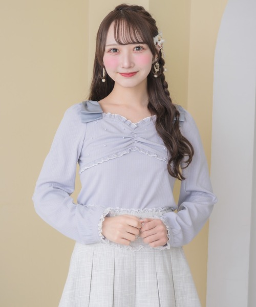 ROJITA（ロジータ）の「リボンテレコトップス（Tシャツ/カットソー・レディース・ホワイト/ブラック/ブルー・FREE）」の7枚目の写真