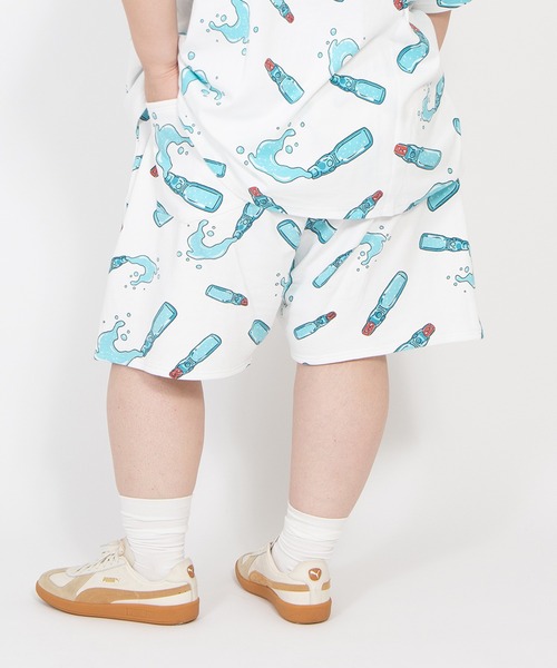 PUNYUS（プニュズ）の「【新サイズ】フード総柄スウェットショートパンツ(RAMUNE)（スウェットパンツ・レディース・サックスブルー・1/2/3/4/5）」の10枚目の写真