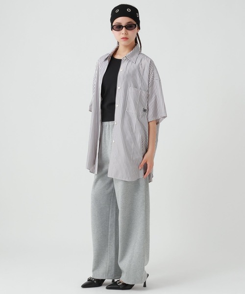 repipi armario(レピピ アルマリオ)の「ストライプBIGシャツ(シャツ/ブラウス・キッズ・ブラック/ピンク/サックスブルー・MEDIUM/LARGE)」の5枚目の写真