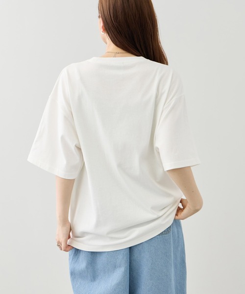 Mac-House(マックハウス)の「クマモチーフ サガラ刺繍&アップリケ クルーネック 半袖Tシャツ(Tシャツ/カットソー・メンズ・ホワイト/ブラック・M/L)」の11枚目の写真