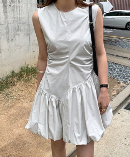 FREE STYLISTS（フリー スタイリスト）の「YUGA_YGMC　Korean style balloon mini dress（ワンピース・レディース・ライトグレー/ブラック/ホワイト・L/M）」の8枚目の写真