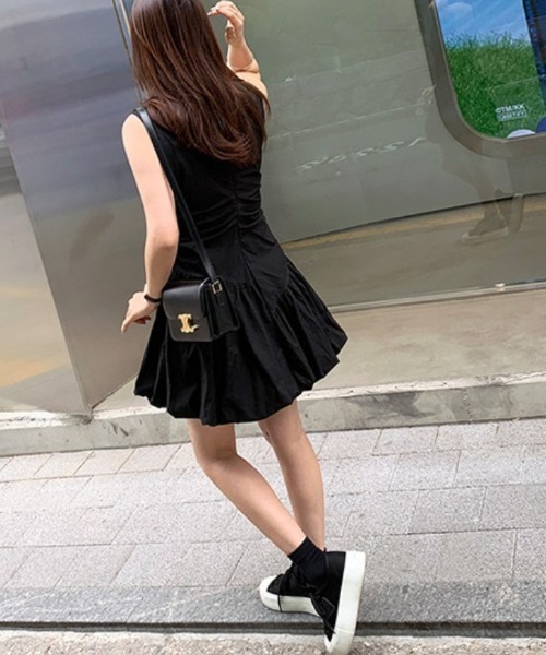 FREE STYLISTS（フリー スタイリスト）の「YUGA_YGMC　Korean style balloon mini dress（ワンピース・レディース・ライトグレー/ブラック/ホワイト・L/M）」の9枚目の写真
