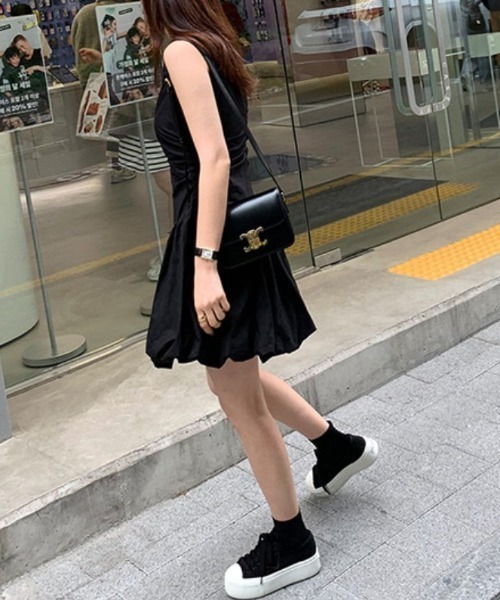 FREE STYLISTS（フリー スタイリスト）の「YUGA_YGMC　Korean style balloon mini dress（ワンピース・レディース・ライトグレー/ブラック/ホワイト・L/M）」の11枚目の写真
