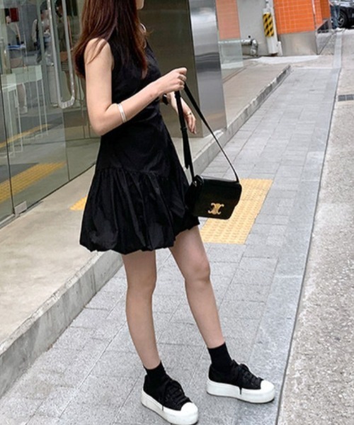 FREE STYLISTS（フリー スタイリスト）の「YUGA_YGMC　Korean style balloon mini dress（ワンピース・レディース・ライトグレー/ブラック/ホワイト・L/M）」の13枚目の写真
