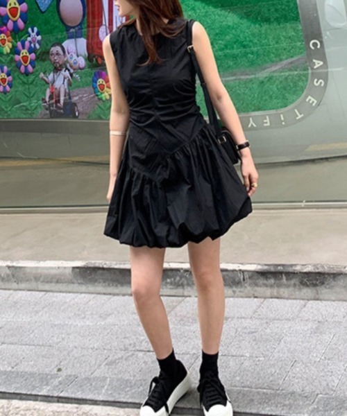 FREE STYLISTS（フリー スタイリスト）の「YUGA_YGMC　Korean style balloon mini dress（ワンピース・レディース・ライトグレー/ブラック/ホワイト・L/M）」の10枚目の写真
