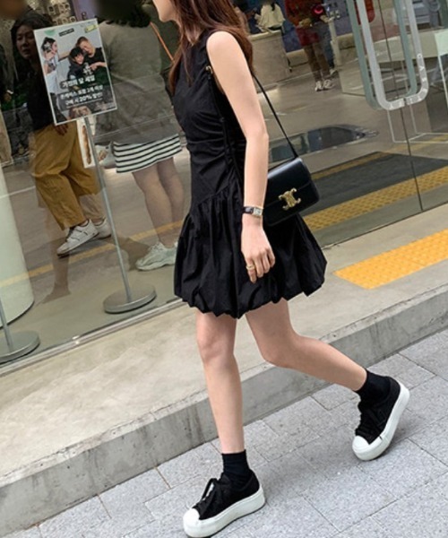 FREE STYLISTS（フリー スタイリスト）の「YUGA_YGMC　Korean style balloon mini dress（ワンピース・レディース・ライトグレー/ブラック/ホワイト・L/M）」の14枚目の写真