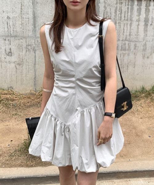 FREE STYLISTS（フリー スタイリスト）の「YUGA_YGMC　Korean style balloon mini dress（ワンピース・レディース・ライトグレー/ブラック/ホワイト・L/M）」の15枚目の写真