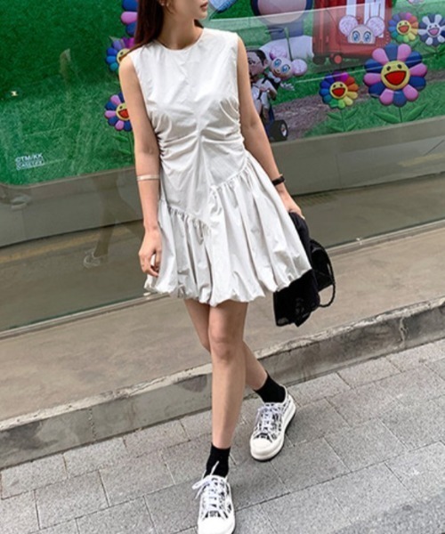 FREE STYLISTS（フリー スタイリスト）の「YUGA_YGMC　Korean style balloon mini dress（ワンピース・レディース・ライトグレー/ブラック/ホワイト・L/M）」の22枚目の写真