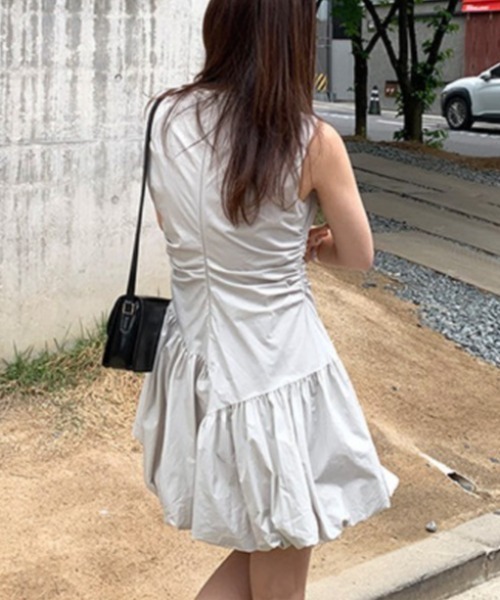 FREE STYLISTS（フリー スタイリスト）の「YUGA_YGMC　Korean style balloon mini dress（ワンピース・レディース・ライトグレー/ブラック/ホワイト・L/M）」の17枚目の写真