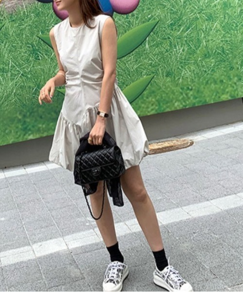 FREE STYLISTS（フリー スタイリスト）の「YUGA_YGMC　Korean style balloon mini dress（ワンピース・レディース・ライトグレー/ブラック/ホワイト・L/M）」の19枚目の写真