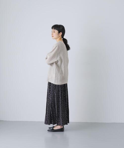 かぐれ（カグレ）の「リネンカシュクールカーディガンジャケット（ノーカラージャケット・レディース・ネイビー/ナチュラル・FREE）」の6枚目の写真