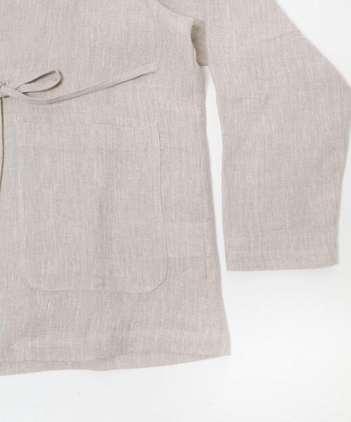 かぐれ（カグレ）の「リネンカシュクールカーディガンジャケット（ノーカラージャケット・レディース・ネイビー/ナチュラル・FREE）」の8枚目の写真