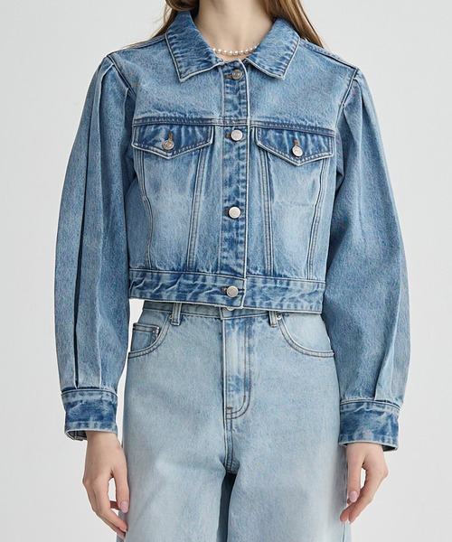 BIRTHDAY BASH（バースデイバッシュ）の「BB SHORT DENIM JACKET（デニムジャケット・レディース・ピンク/ブルー・FREE）」の6枚目の写真