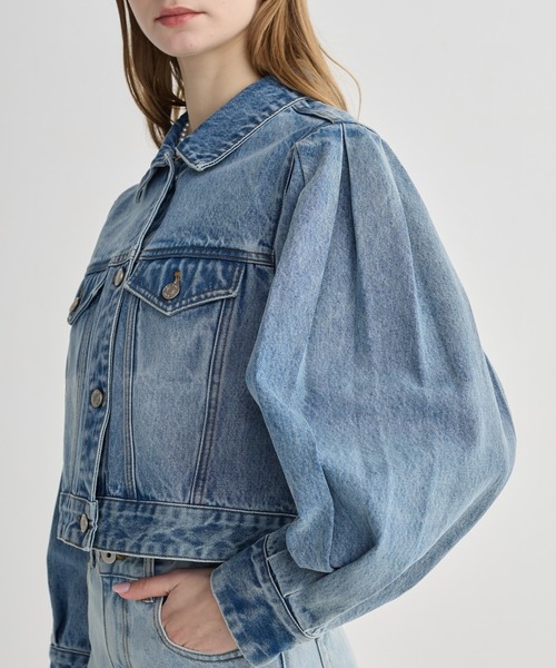 BIRTHDAY BASH（バースデイバッシュ）の「BB SHORT DENIM JACKET（デニムジャケット・レディース・ピンク/ブルー・FREE）」の5枚目の写真