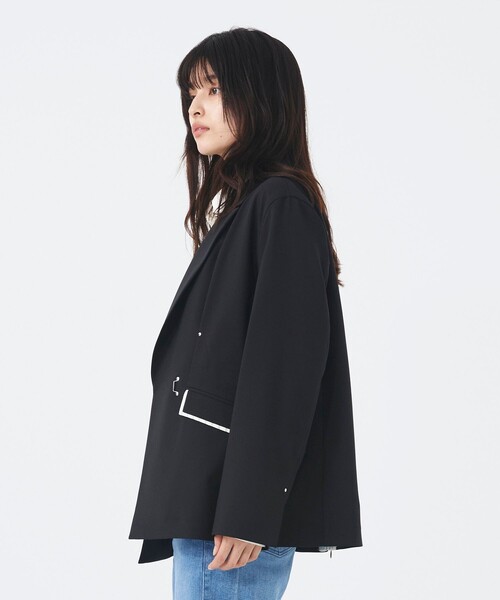 UNITED TOKYO（ユナイテッドトウキョウ）の「【マルチ残りわずか！】カシメタックマチジャケット｜ウォッシャブル/セットアップ/オフィスカジュアル/オケージョン/防シワ/春服（テーラードジャケット・レディース・ベージュ/ブラック/マルチ・1/2）」の8枚目の写真