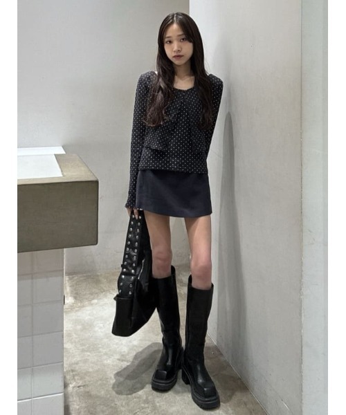 SLY（スライ）の「SUMMER BELTED SKORT サマーベルテッドスコート 春服 夏服（スカート・レディース・カーキ/ネイビー・2/1）」の19枚目の写真
