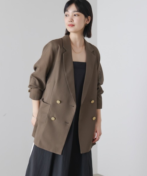 Bou Jeloud（ブージュルード）の「メッシュダブルジャケット（テーラードジャケット・レディース・ブラウン/ブラック・38）」の11枚目の写真