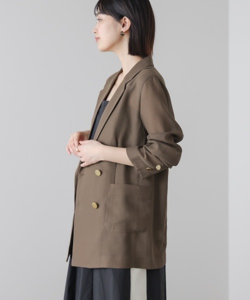 Bou Jeloud（ブージュルード）の「メッシュダブルジャケット（テーラードジャケット・レディース・ブラウン/ブラック・38）」の14枚目の写真