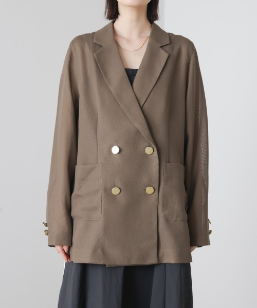 Bou Jeloud（ブージュルード）の「メッシュダブルジャケット（テーラードジャケット・レディース・ブラウン/ブラック・38）」の17枚目の写真