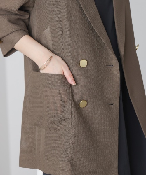 Bou Jeloud（ブージュルード）の「メッシュダブルジャケット（テーラードジャケット・レディース・ブラウン/ブラック・38）」の22枚目の写真