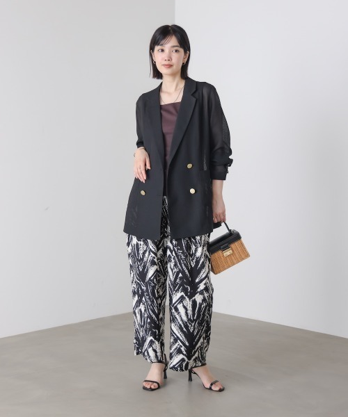 Bou Jeloud（ブージュルード）の「メッシュダブルジャケット（テーラードジャケット・レディース・ブラウン/ブラック・38）」の4枚目の写真