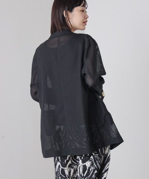 Bou Jeloud（ブージュルード）の「メッシュダブルジャケット（テーラードジャケット・レディース・ブラウン/ブラック・38）」の10枚目の写真