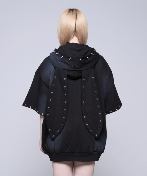 REFLEM(レフレム)の「『REFLEM/レフレム』顔料加工うさ耳ZIPフーディー(パーカー・レディース・グレー/ブラック・FREE)」の14枚目の写真