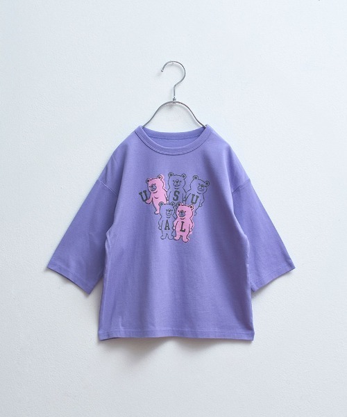 Tシャツ/カットソー（パープル/紫色系・半端袖）ファッション通販