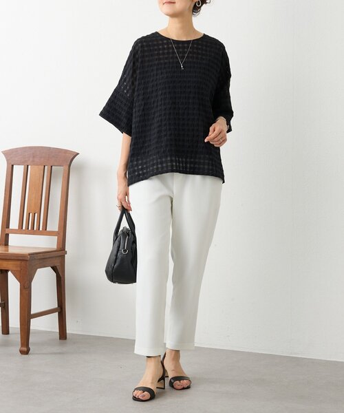 BEARDSLEY（ビアズリー）の「シアーギンガム前後ブラウス（シャツ/ブラウス・レディース・ブラック系その他/ブラック・FREE）」の18枚目の写真