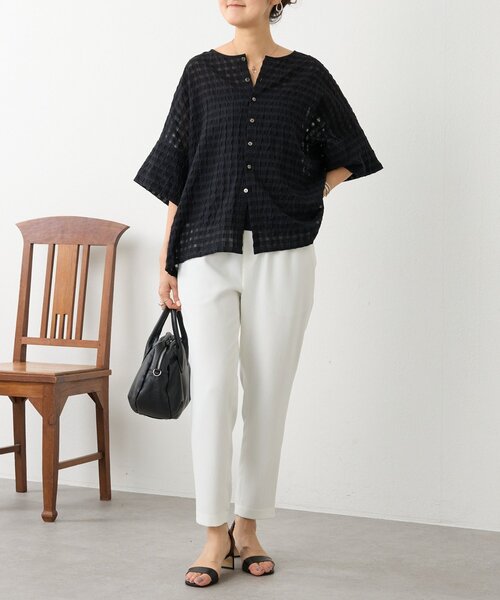 BEARDSLEY（ビアズリー）の「シアーギンガム前後ブラウス（シャツ/ブラウス・レディース・ブラック系その他/ブラック・FREE）」の22枚目の写真