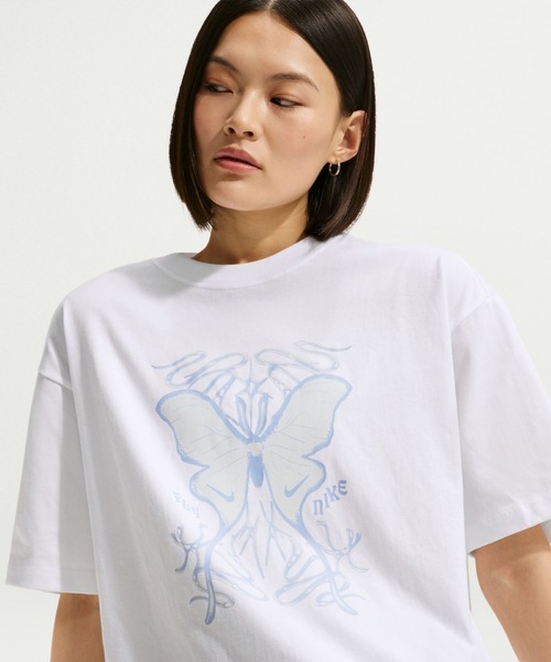 NIKE（ナイキ）の「ナイキ NIKE ナイキ   NSW OS S/S Tシャツ CTFM（Tシャツ/カットソー・レディース・ホワイト/ブルー・L/S/M/XL）」の8枚目の写真