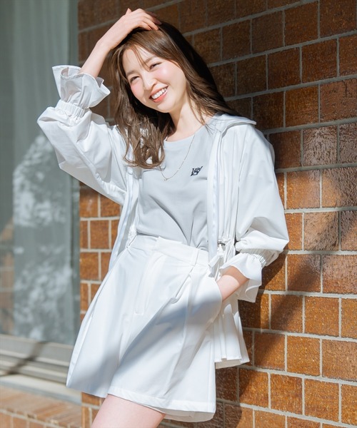 WILLSELECTION（ウィルセレクション）の「ＵＶカットペプラムブルゾン（パーカー・レディース・オフホワイト/ピンク・FREE）」の3枚目の写真