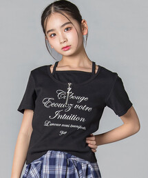 ZIDDY（ジディ）の「【 ニコ☆プチ 】ハーフジップレイヤード風半袖Tシャツ(130~160cm)（Tシャツ/カットソー）」