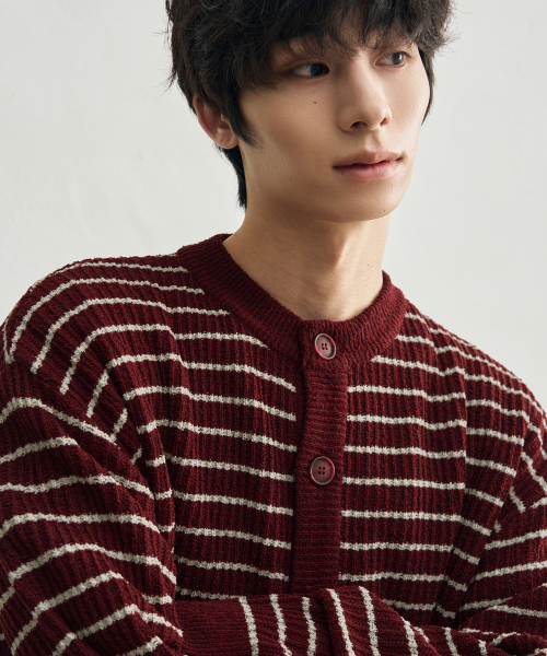 ROTEMBER（ローテンバー）の「ローストライプクロップニットカーディガン[レッド]（カーディガン/ボレロ・メンズ・その他・MEDIUM/LARGE/X-LARGE）」の2枚目の写真