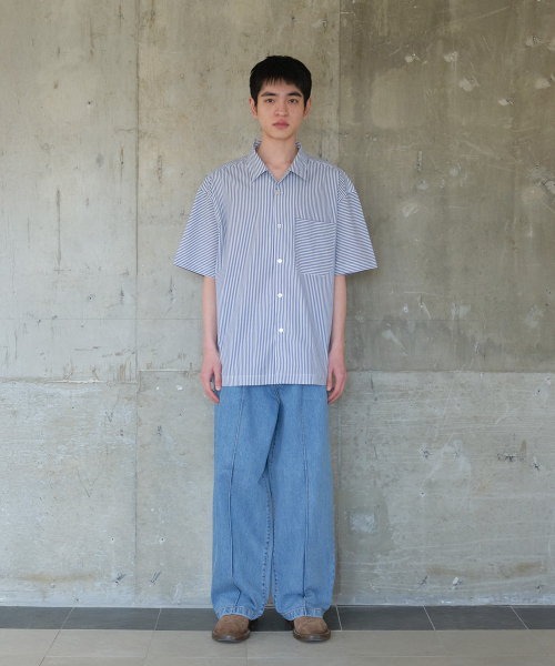 HORLISUN(ホーリーサン)の「Joshua Reverse Stripe Shirt Navy(シャツ/ブラウス・メンズ・その他・LARGE/MEDIUM/SMALL)」の4枚目の写真