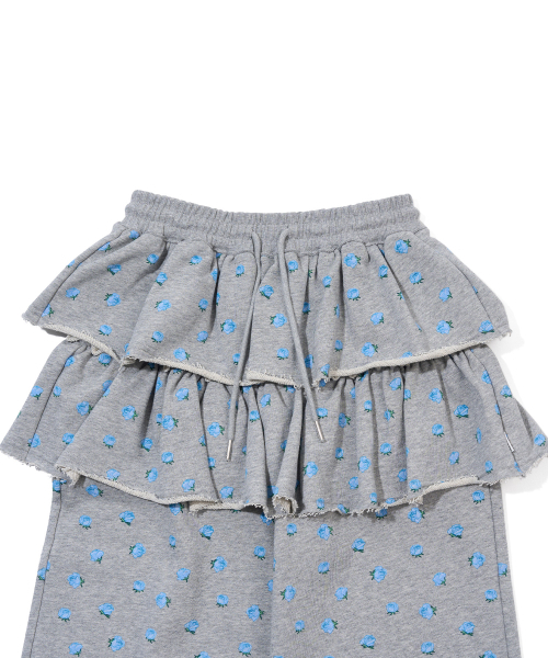 YOUHEE(ユヒ)の「FLOWER PATTERN LAYERD SKIRT PANTS_MELANGE GREY(その他パンツ・レディース・その他・FREE)」の5枚目の写真
