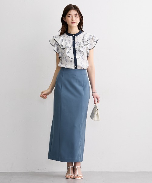 slattgir(スラットジール)の「高身長 デシンブーケプリントブラウス(トールサイズ)(シャツ/ブラウス・レディース・ブラック/オフホワイト・TLL/T3L/T4L/T5L/TM/TL)」の7枚目の写真